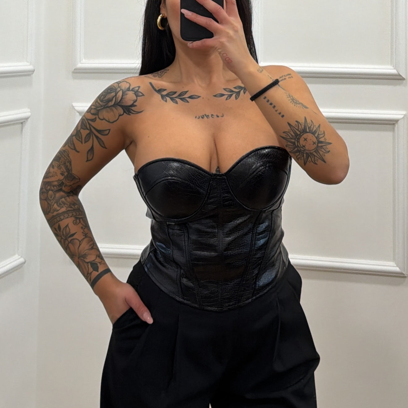 Corsetto pitonato ecopelle