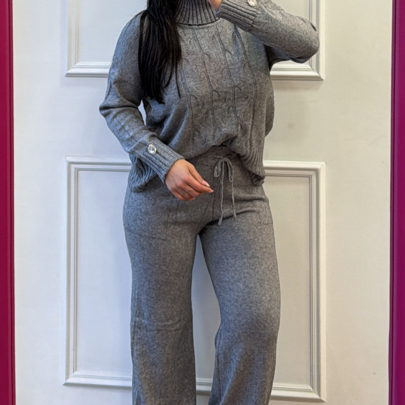 Coordinato in lana intrecciato