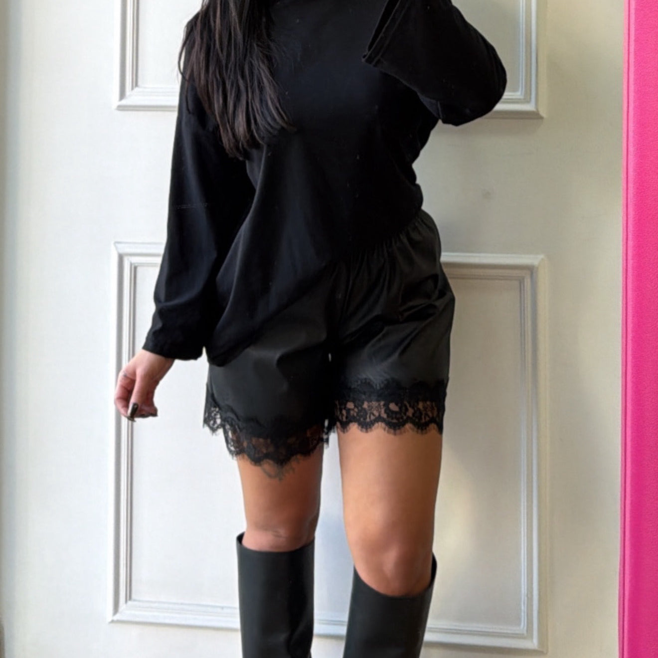 Pantaloncino ecopelle