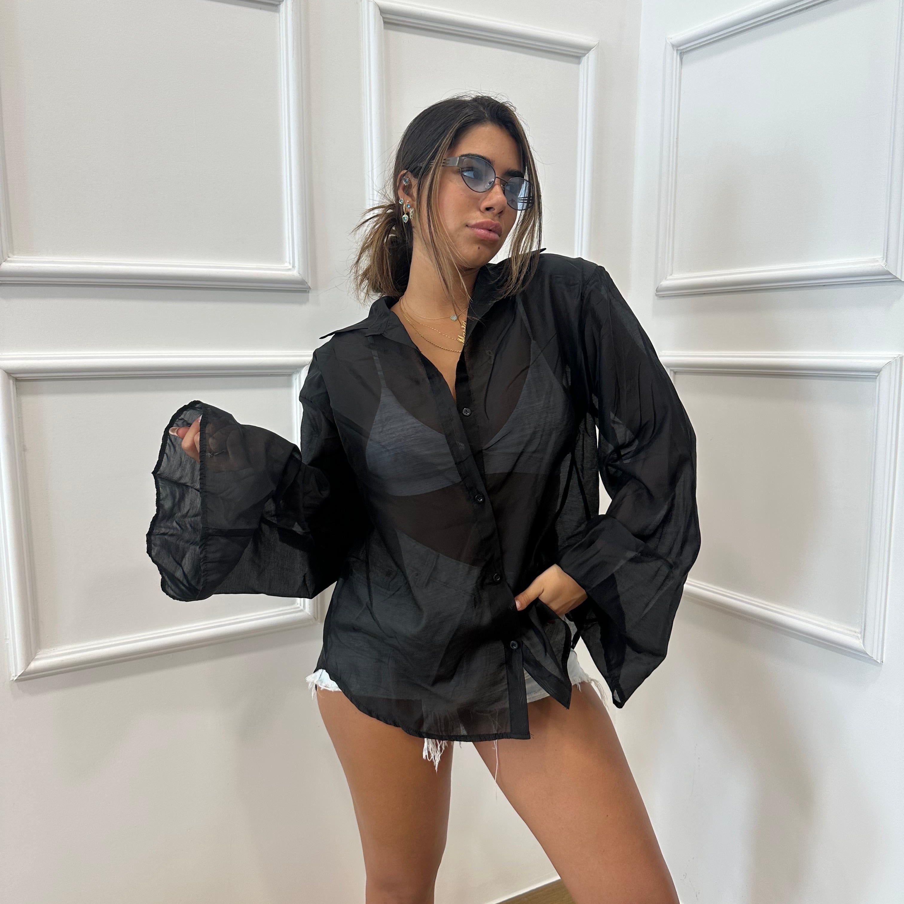 Camicia semivelata con spallina