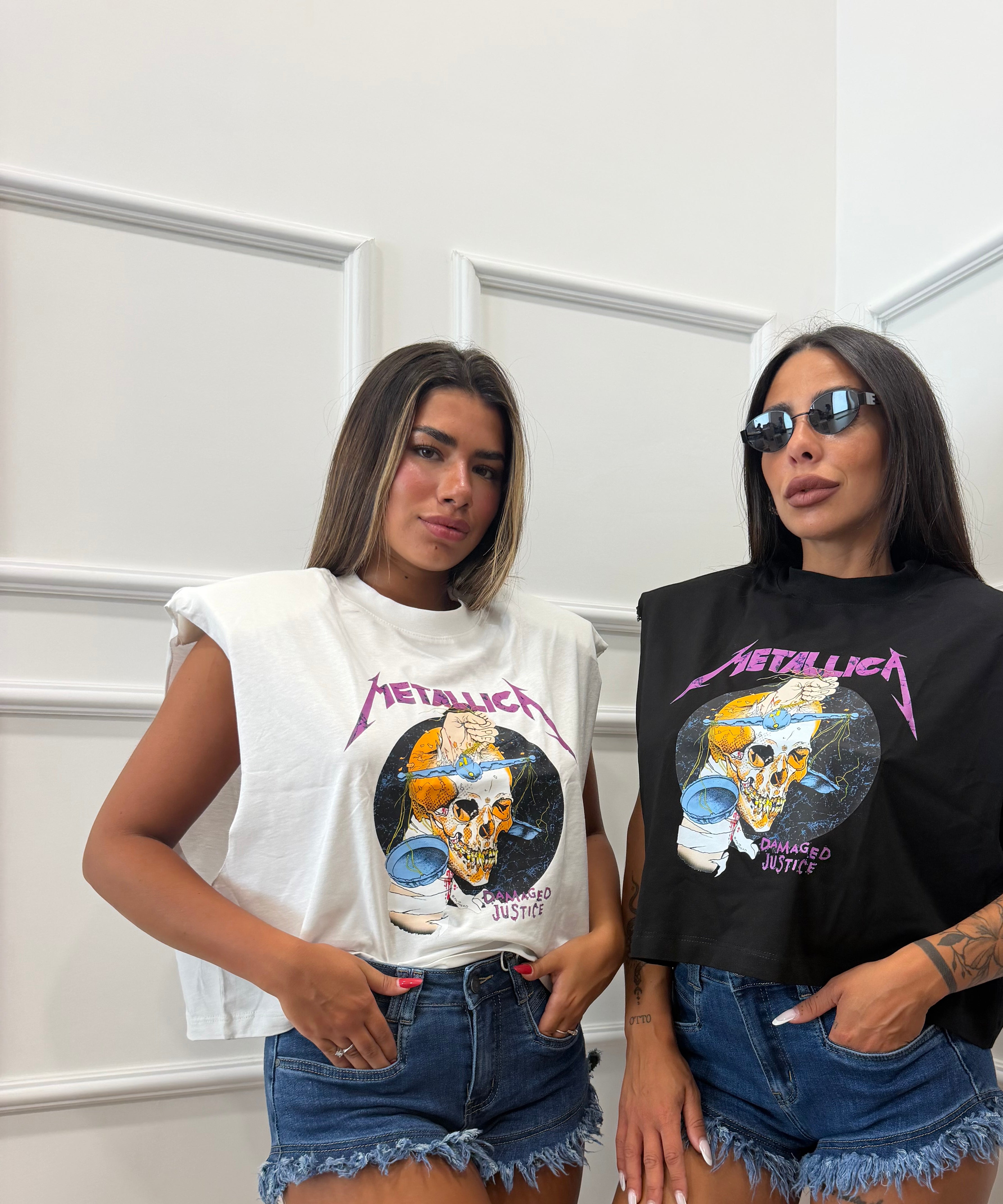 Canotta metallica teschio BAROCK