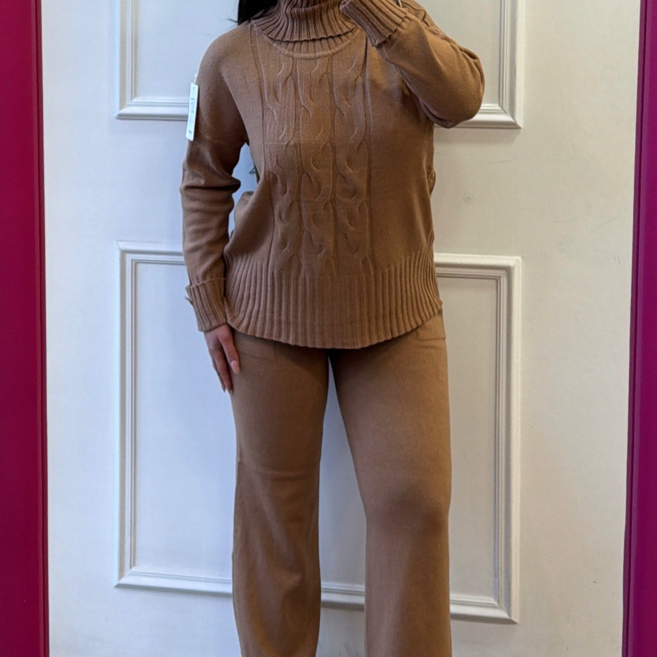 Coordinato in lana intrecciato