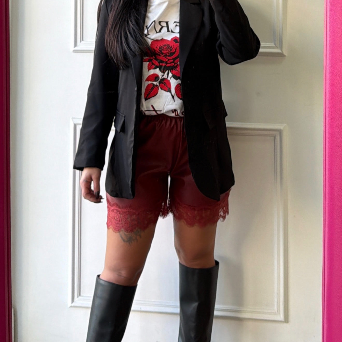 Pantaloncino ecopelle