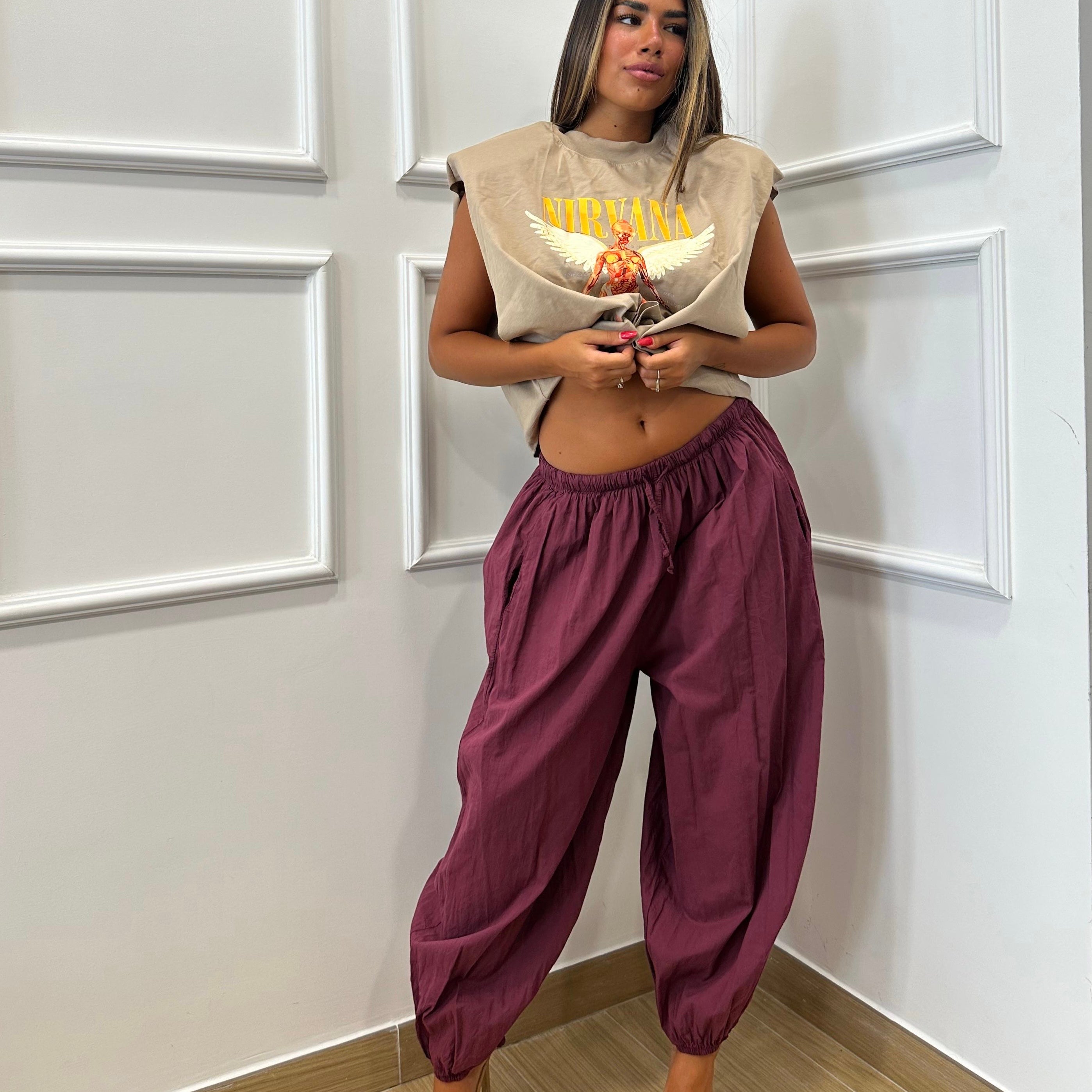 Pantalone in cotone balloon