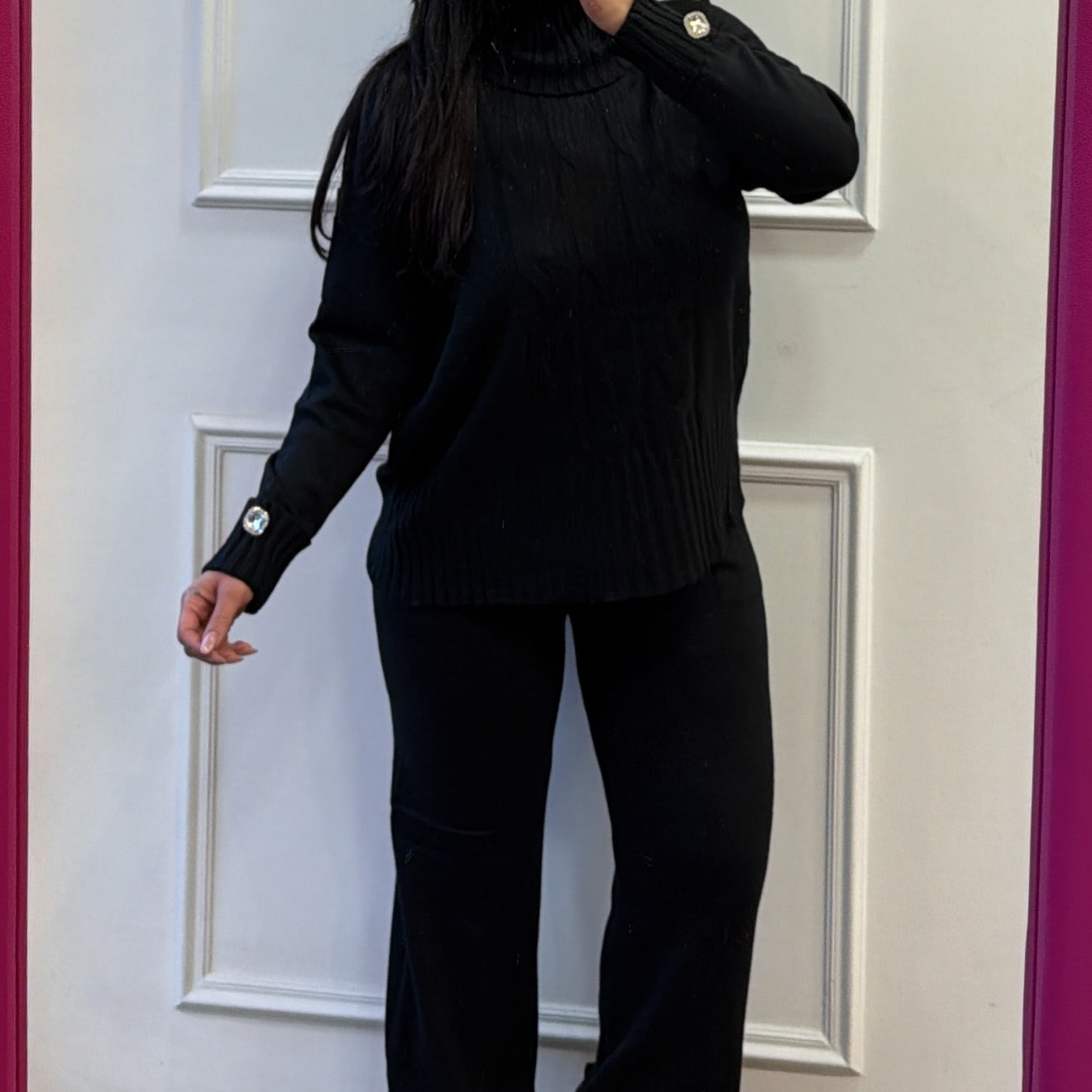 Coordinato in lana intrecciato