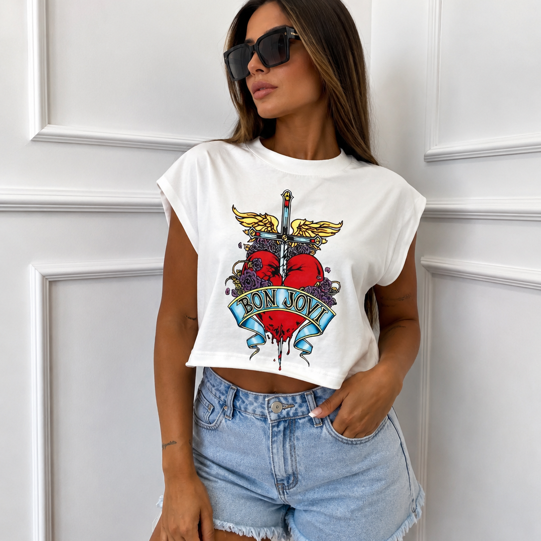 Shirt crop BAROCK bon jovi